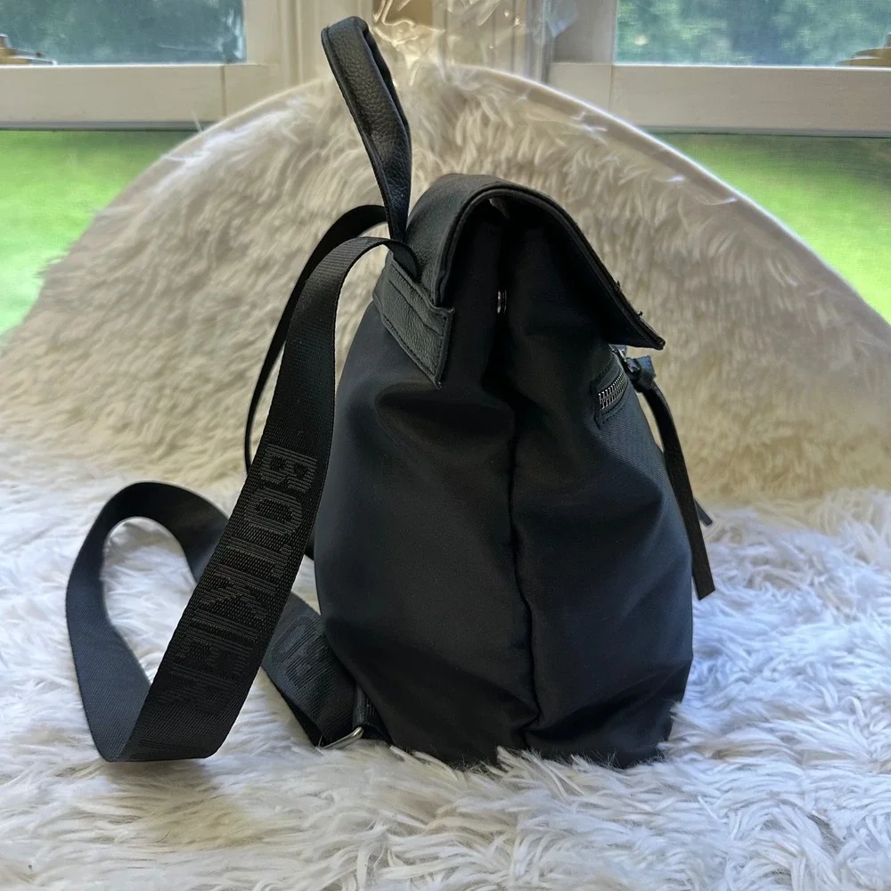 BOTKIER Black Lightweight Backpack Front Zip Closure Accent Small